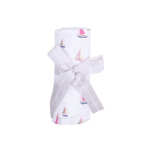 Load image into Gallery viewer, Sailboats Pink Swaddle Blanket