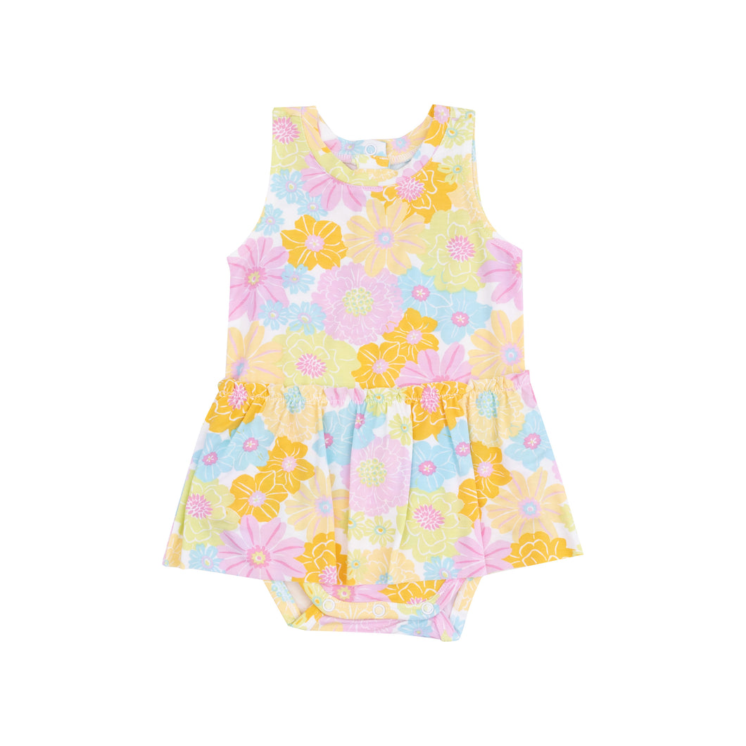 Sunny Dahlias Bodysuit W/ Skirt