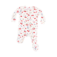 Load image into Gallery viewer, Watercolor Cherries - 2 Way Zipper Footie