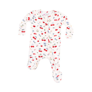 Watercolor Cherries - 2 Way Zipper Footie