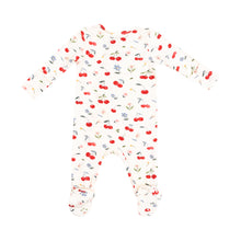 Load image into Gallery viewer, Watercolor Cherries - 2 Way Zipper Footie