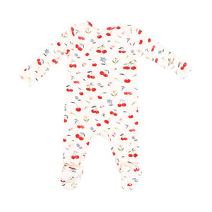 Watercolor Cherries - 2 Way Zipper Footie