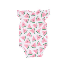 Load image into Gallery viewer, Watermelon Hearts Ruffle Sleeve Bodysuit