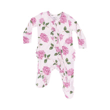 Load image into Gallery viewer, Hydrangeas 2 Way Ruffle Zipper Footie