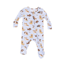 Load image into Gallery viewer, Best Friend Dogs - Blue 2 Way Zipper Footie