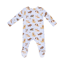 Load image into Gallery viewer, Best Friend Dogs - Blue 2 Way Zipper Footie