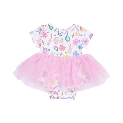 Easter Bunnies - Pink  Twirly S/S Tutu Bodysuit Dress