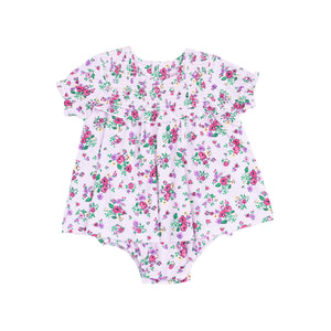 Preppy Roses Smocked Ruffle Bubble W/ Skirt