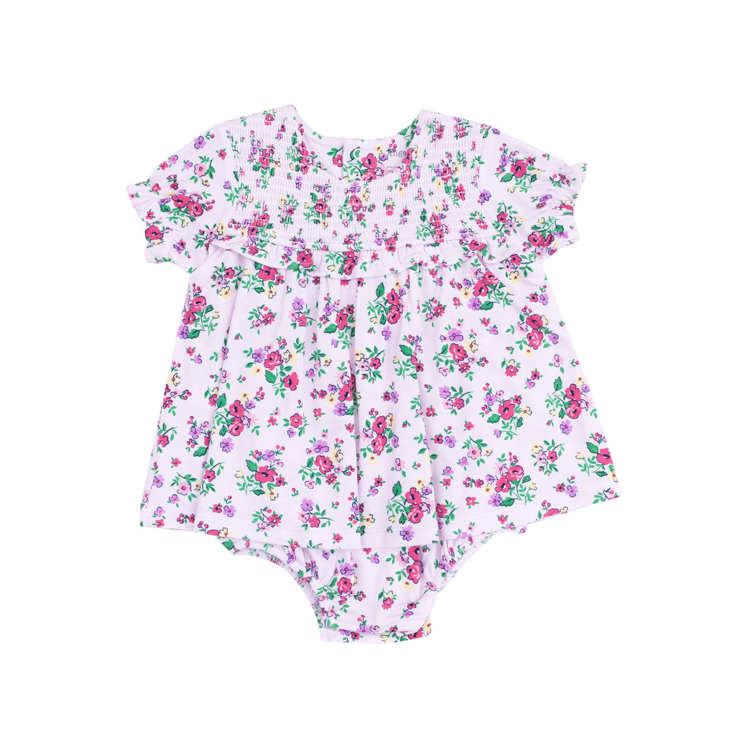 Preppy Roses Smocked Ruffle Bubble W/ Skirt
