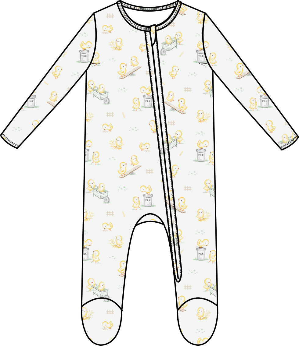 Baby Chicks 2 Way Zipper Footie
