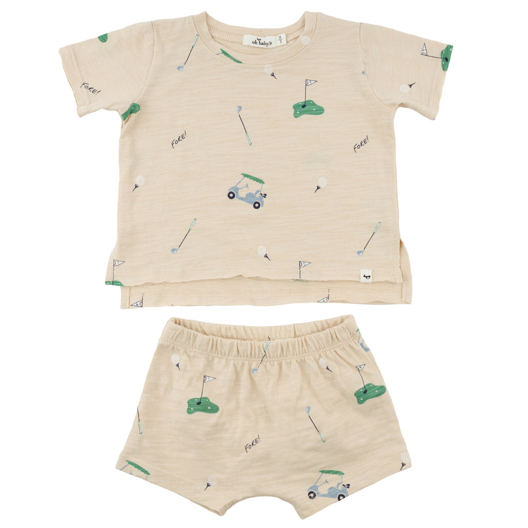 oh baby! Golf Raw Edge Short Set SL - Natural