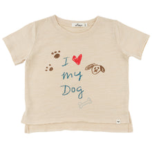 Load image into Gallery viewer, oh baby! I Heart My Dog Raw Edge SS T-Shirt SL - Natural