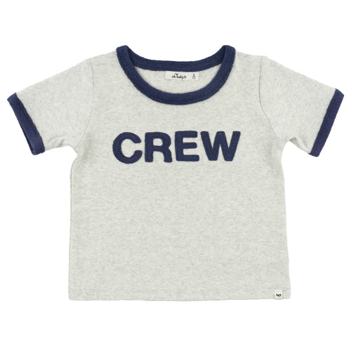 oh baby! Navy Crew Billie Ringer Tee BR - Heather Gray