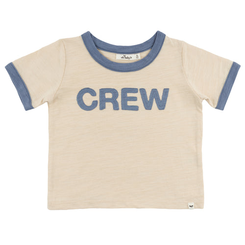 oh baby! Crew Fog Billie Slub Ringer Tee SL - Natural