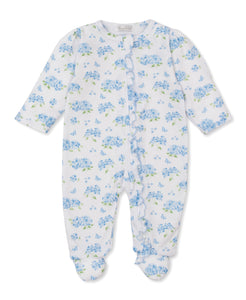 Heavenly Hydrangeas Footie w/ Zip PRT - Light Blue