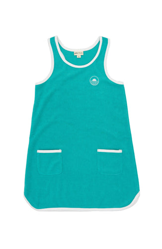 Clear Skies Ringer Tank Dress - Pool Blue