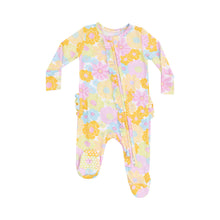 Load image into Gallery viewer, Sunny Dahlias 2 Way Ruffle Zipper Footie