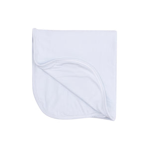 Stripe Classic Blue 2 Ply Blanket W/ Binding