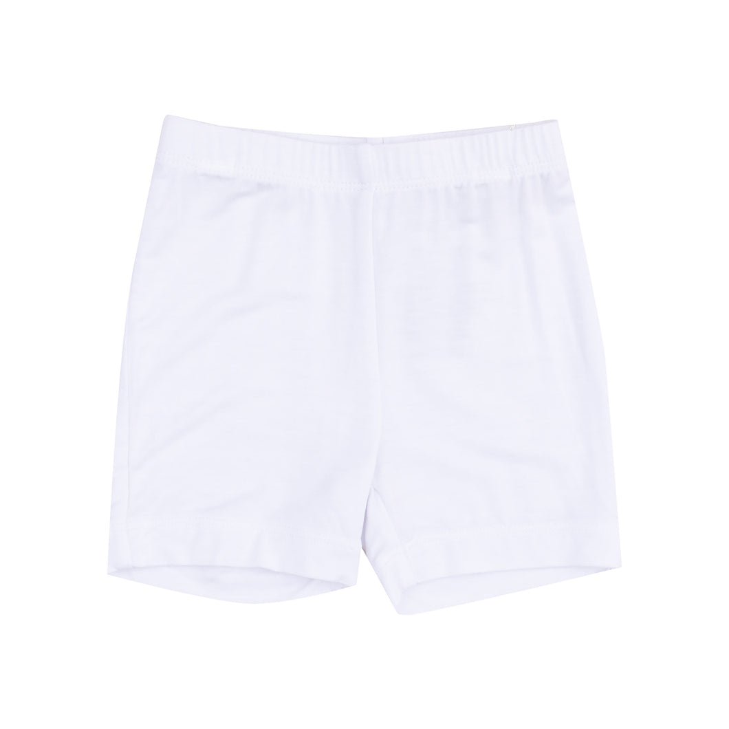 Solid White Bike Shorts