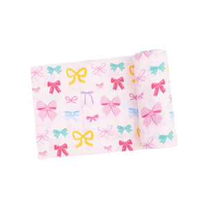 Colorful Bows Swaddle Blanket