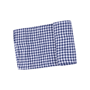 Navy Gingham Swaddle Blanket