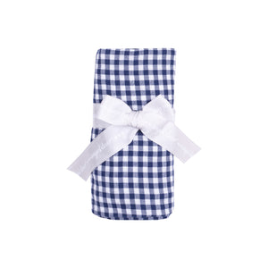 Navy Gingham Swaddle Blanket