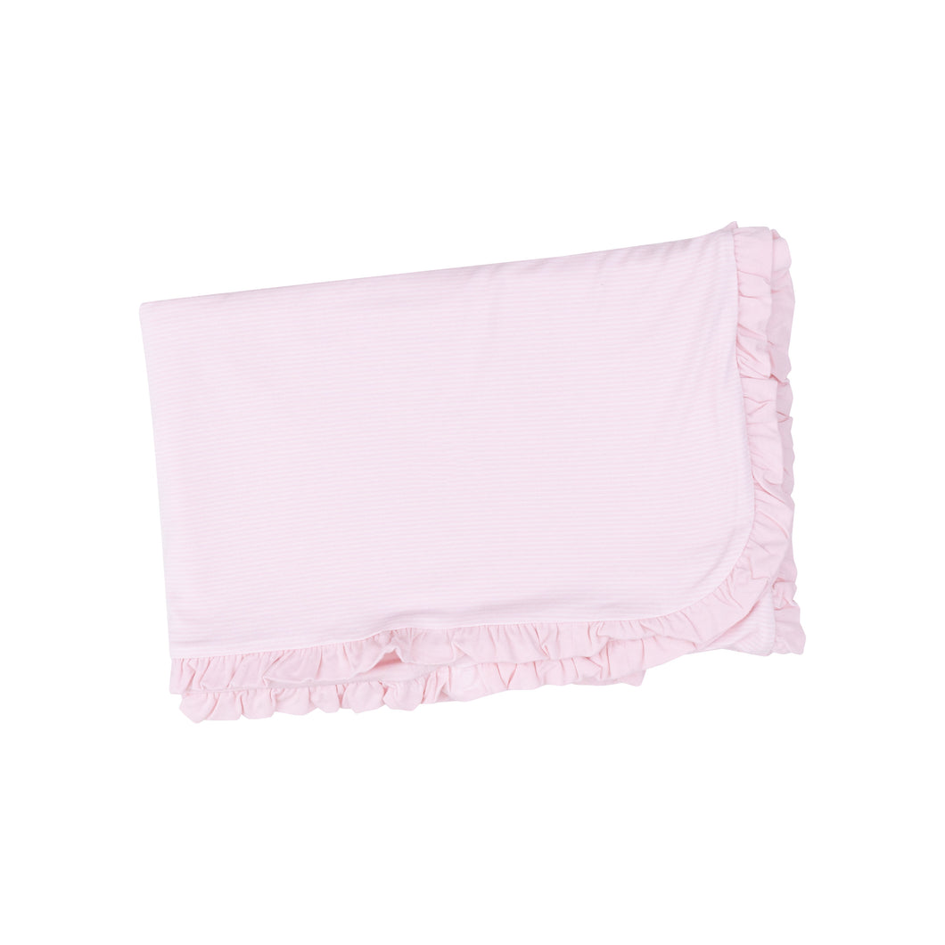 Stripe Classic Pink Ruffle Receiving Blanket