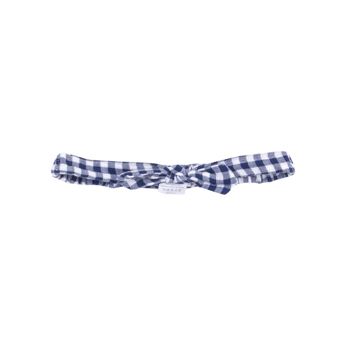 Navy Gingham Knot Headband