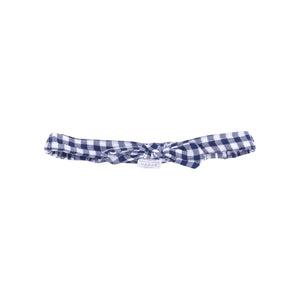 Navy Gingham Knot Headband