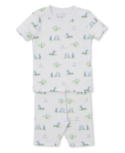 Fairway Foursom Short PJ Set Snug PRT - Multi Blue