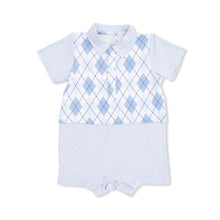 Load image into Gallery viewer, Blue Argyle - Short Playsuit