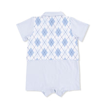 Load image into Gallery viewer, Blue Argyle - Short Playsuit