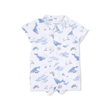 Load image into Gallery viewer, Watercolor Blue Whales - Polo Shortie