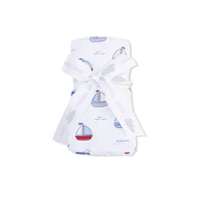 Load image into Gallery viewer, Bubbly Sailboats Blue - Swaddle Blanket