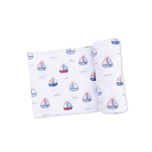 Load image into Gallery viewer, Bubbly Sailboats Pink - Swaddle Blanket