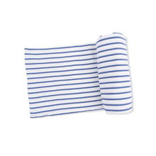 Load image into Gallery viewer, Navy Stripe - Swaddle Blanket