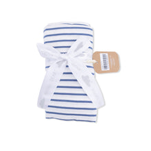 Load image into Gallery viewer, Navy Stripe - Swaddle Blanket
