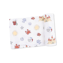 Load image into Gallery viewer, Sunny Sandcastles - Swaddle Blanket