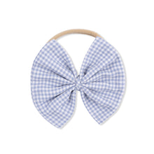 Load image into Gallery viewer, Micro Gingham Blue Blizzard - Bow On Headband