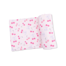 Load image into Gallery viewer, Sweet Bow Cherries - Swaddle Blanket