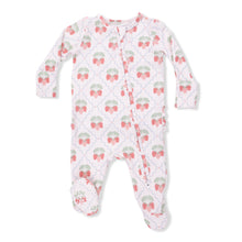 Load image into Gallery viewer, Sweet Strawberries - 2 Way Ruffle Back Zipper Footie