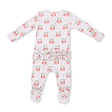 Load image into Gallery viewer, Sweet Strawberries - 2 Way Ruffle Back Zipper Footie