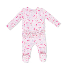 Load image into Gallery viewer, Sweet Bow Cherries - 2 Way Ruffle Back Zipper Footie