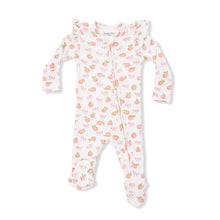 Load image into Gallery viewer, Little Peaches - 2 Way Ruffle Sleeve Zipper Footie