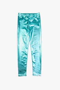 Legging - Metallic Aqua