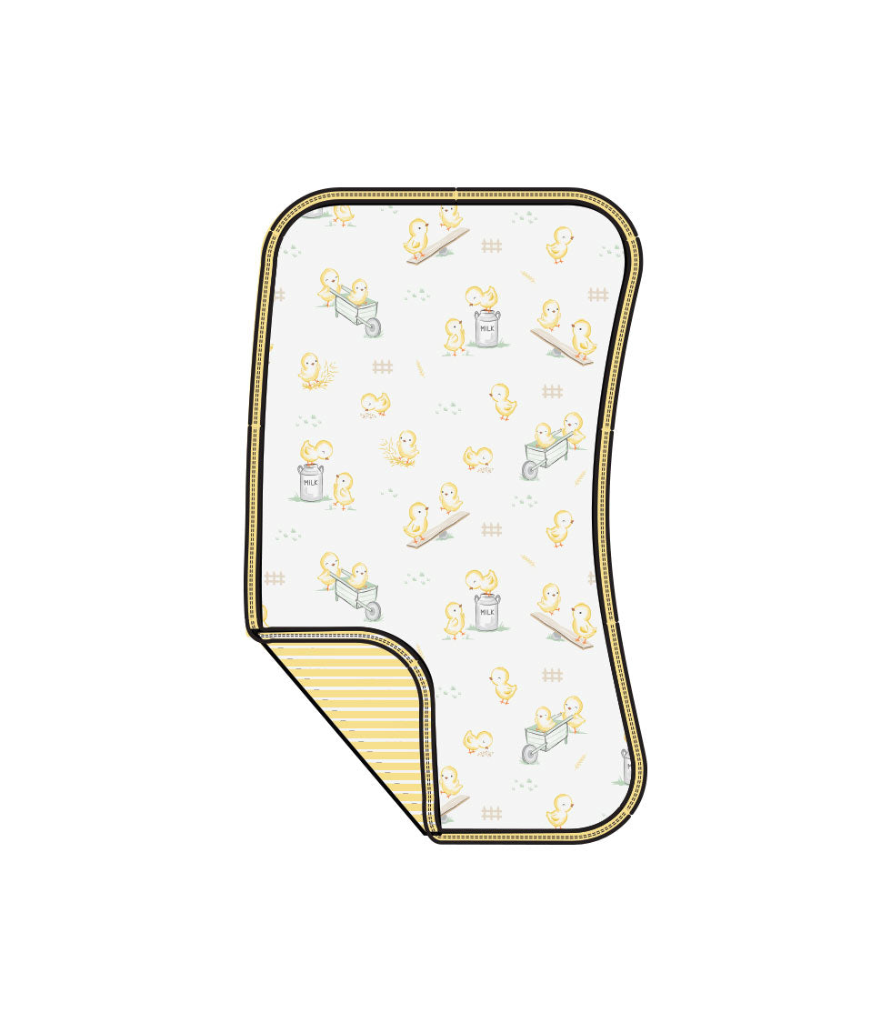 Baby Chicks 2 Ply Burp  Cloth With Binding
