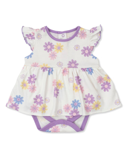 Floral Delight Bodysuit Dress S/S PRT - Multi