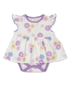 Floral Delight Bodysuit Dress S/S PRT - Multi
