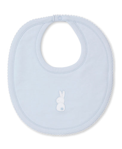 Pique Cuddle Bunnies Bib - Light Blue