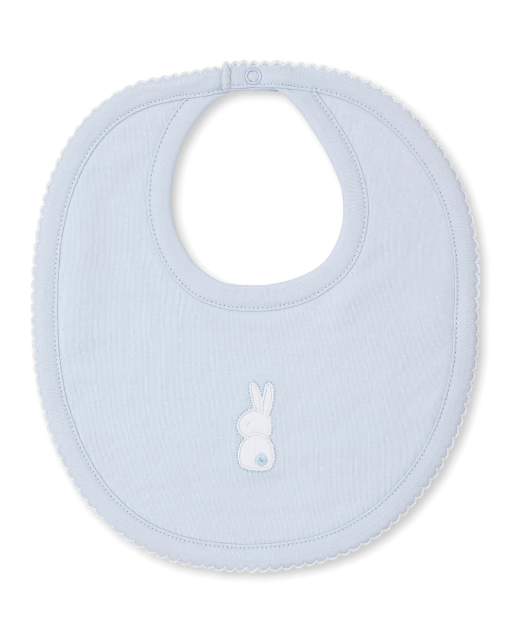 Pique Cuddle Bunnies Bib - Light Blue
